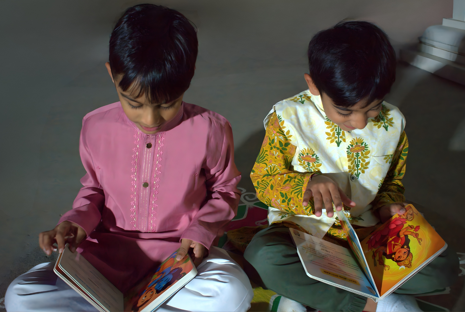 Inside pages of a shlokas book teaching daily routine protective mantras