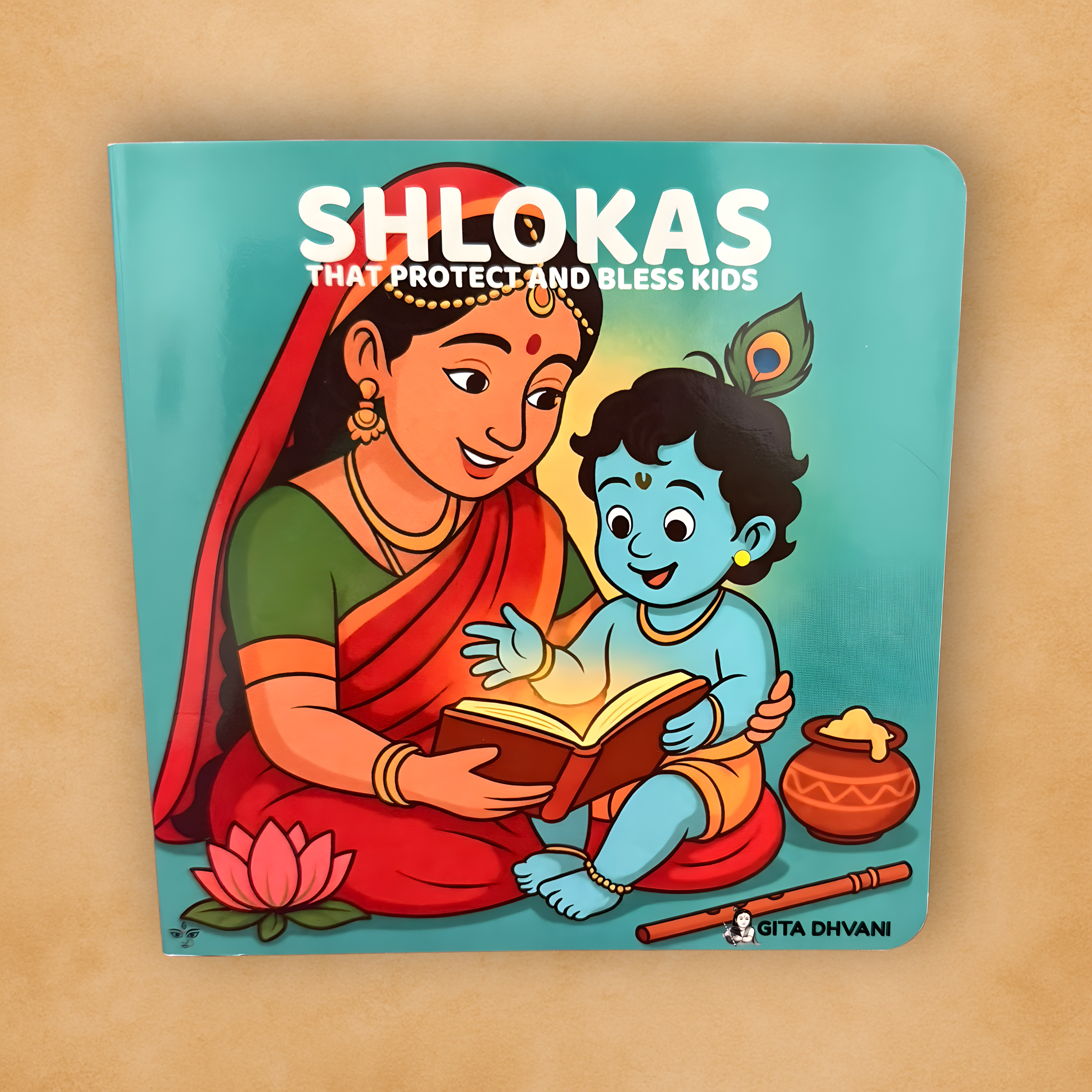 Children's spiritual book with shlokas that protect and bless kids by Gita Dhvani